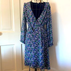 Banana Republic chiffon lined wrap dress